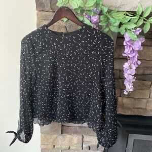 Zara Black and White Polka Dot Blouse